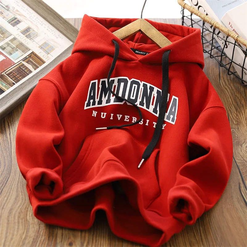 

Boys Hoodies Sweatshirts Cotton Thicken Velvet 2022 Cool Warm Winter Autumn Windproof Baby's Kids Children's Clothing