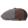 Stylish Mens Classic Vintage Herringbone Newsboy Beret Hat with Flat Brim for Winter Retro Look Hooded hair dryer Bonnet silk 3