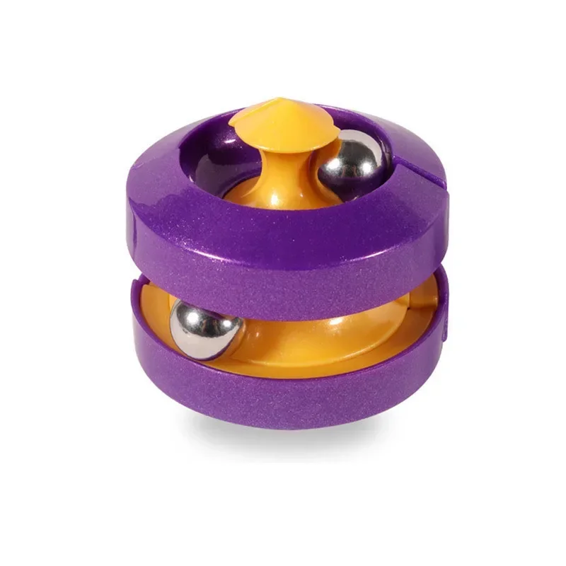 Stress Relief Cube Rotating Marble Track Metal Bead Orbit Fingertip Infinity Spinner Relieve Fidget Pinball Puzzle Toys for Kids