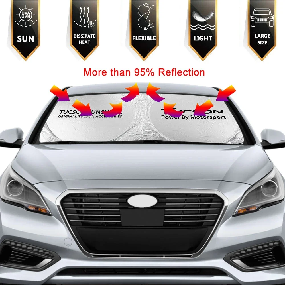 Car Windshield Sun Shade Cover For Hyundai I20 I10 Sonata I40 Santafe IX35 IX20 Solaris I30 Auto Sunshade Protector Accessories