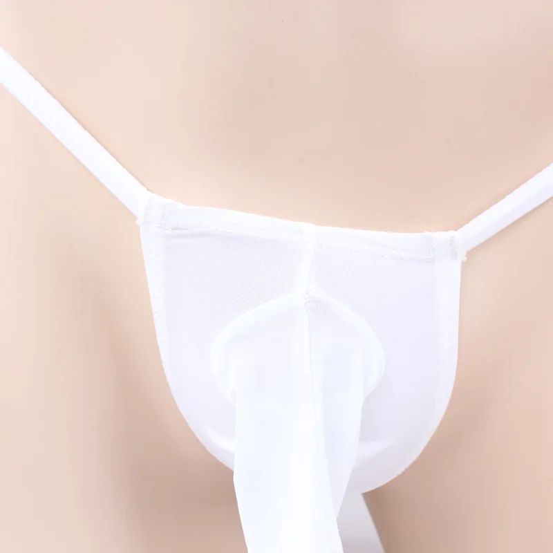Men Mini Coverage G-String Brief with Penis Sheath Underwear Hipster Bikini Lingerie For Him Panties