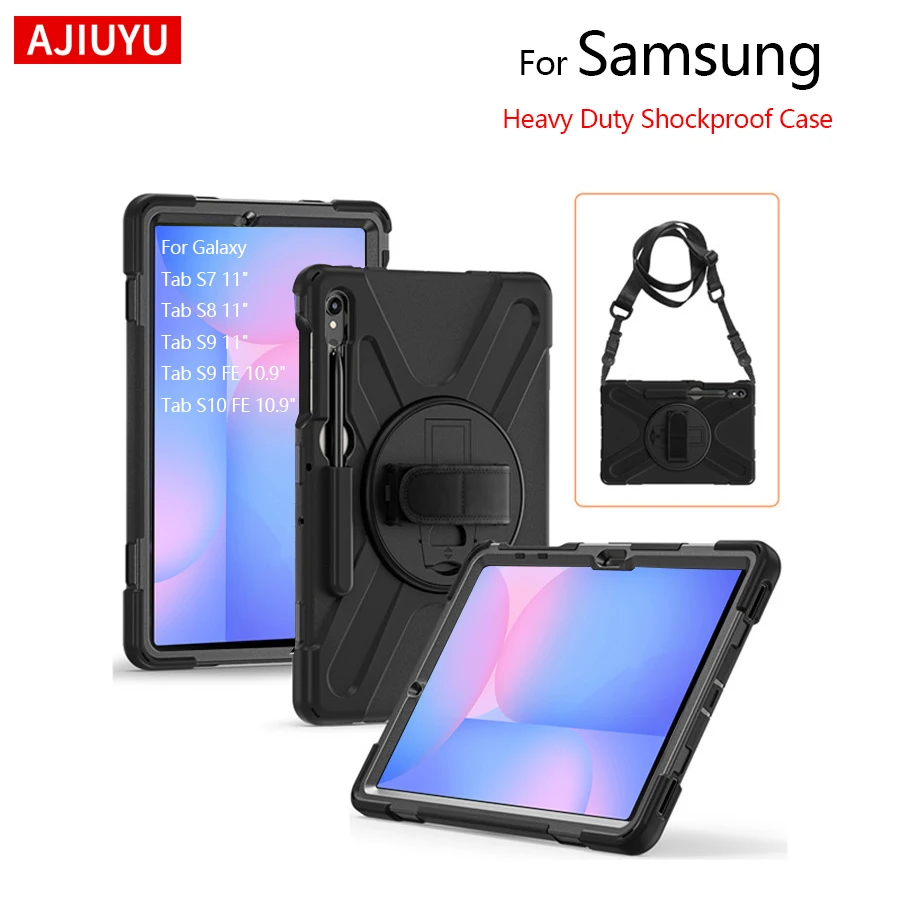 Heavy Duty Rugged Shockproof Tablet Case with Shoulder Strap