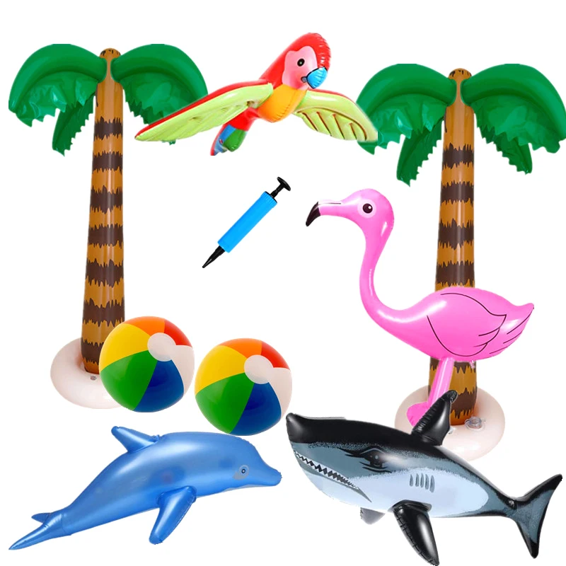 

Swimming Pool Float Inflatable Toy Hawaiian Event Party Supplies Garden Decor Inflatable Flamingo Beach Ball Toys For Children