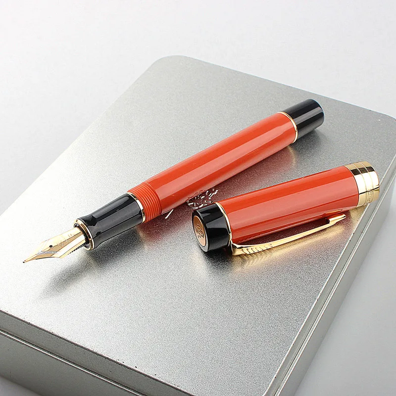 Jinhao 200 Acrylic Fountain Pen Iridium Fine Nib 0.5mm Silver Clip Ink Pen 