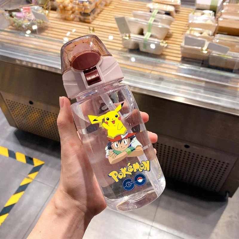 

550 мл Покемон мультфильм Charizard Pikachu пластиковая чашка для воды Детская Спортивная дорожная портативная соломинка для питья прозрачная бутылка для воды