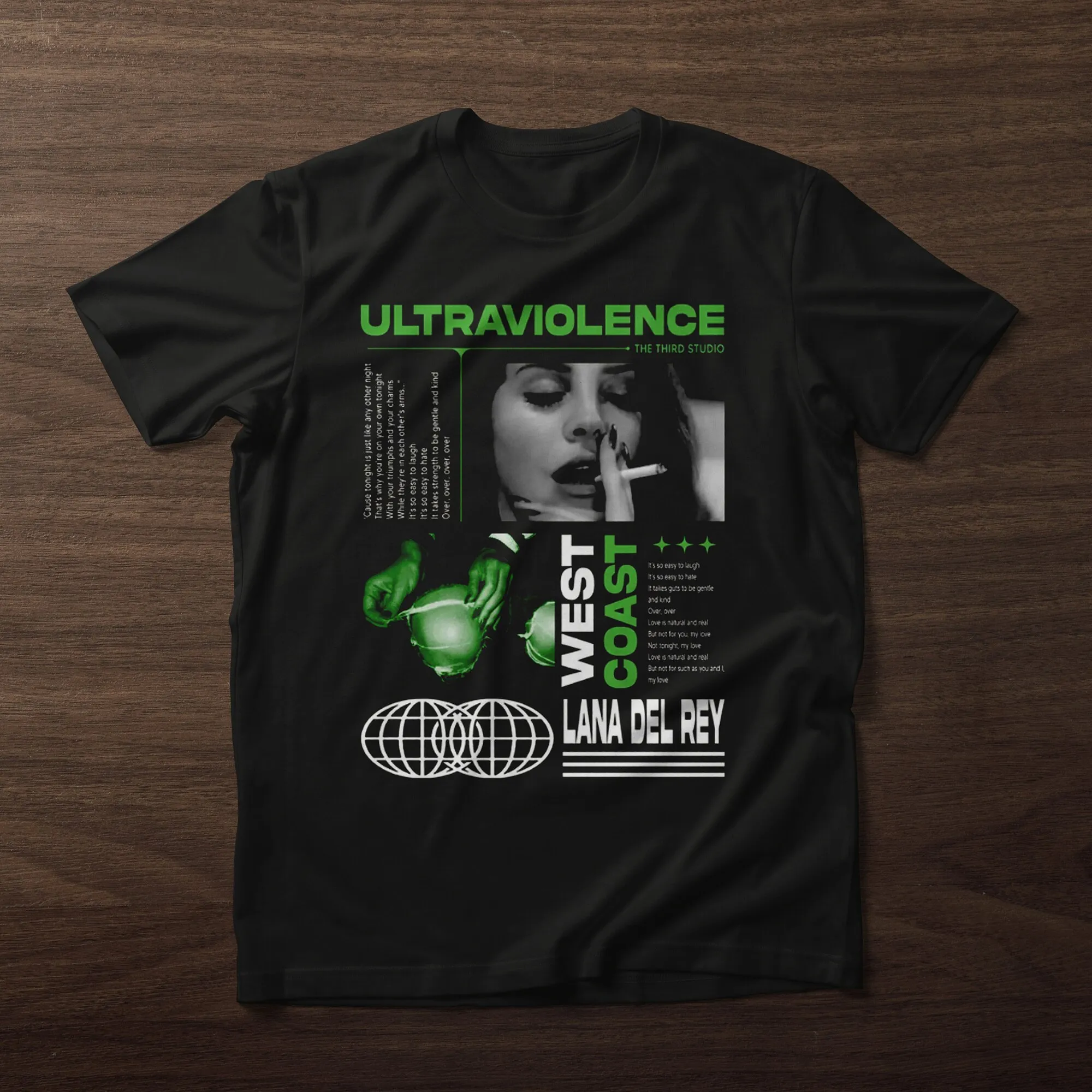 Lana Del Rey Maglietta Ultraviolence Album Vintage Retrò Anni '90