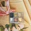 Pearlescent Metallic Solid Watercolor Paint Portable Hand-packaged Palette for Painting Nails Student School Art Supplies 1