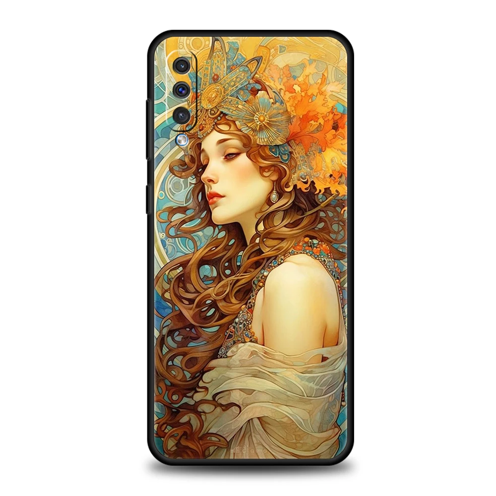Handyhülle für Samsung Galaxy A16/A34/A24/A22/A12/A54/A52/A02/A03/A06/A70/A50/A10/A20 Weiche TPU Shell Art Poster ALPHONSE MUCHA – Detail 3
