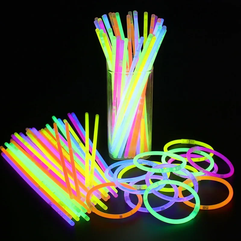 Glow Sticks 100pcs Party Fluorescence Prop Glow Stick Bracelets Necklaces