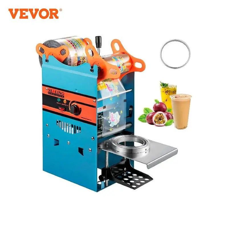 VEVOR-Bancs de gobelets manuels, Scelleuse de gobelets pour boissons, Panneau de commande précis aux heures, Vitesse, 300mm de diamètre, 500 à 90/95 standardisation