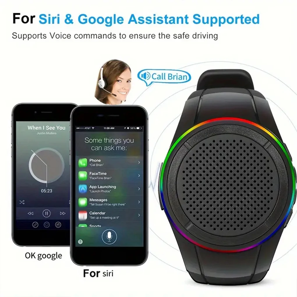 New USB Rechargeable Bicycle Audio Portable Wrist Watch Speaker Cool Lighting Bluetooth-compatible Sports Music FM Radio