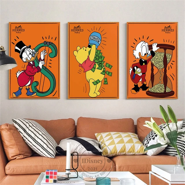 Disney Cartoon Donald Duck Poster Canvas Painting Money Luxury Art Picture  Mural Modern Home Wall Prints Kids Room Decoration - AliExpress