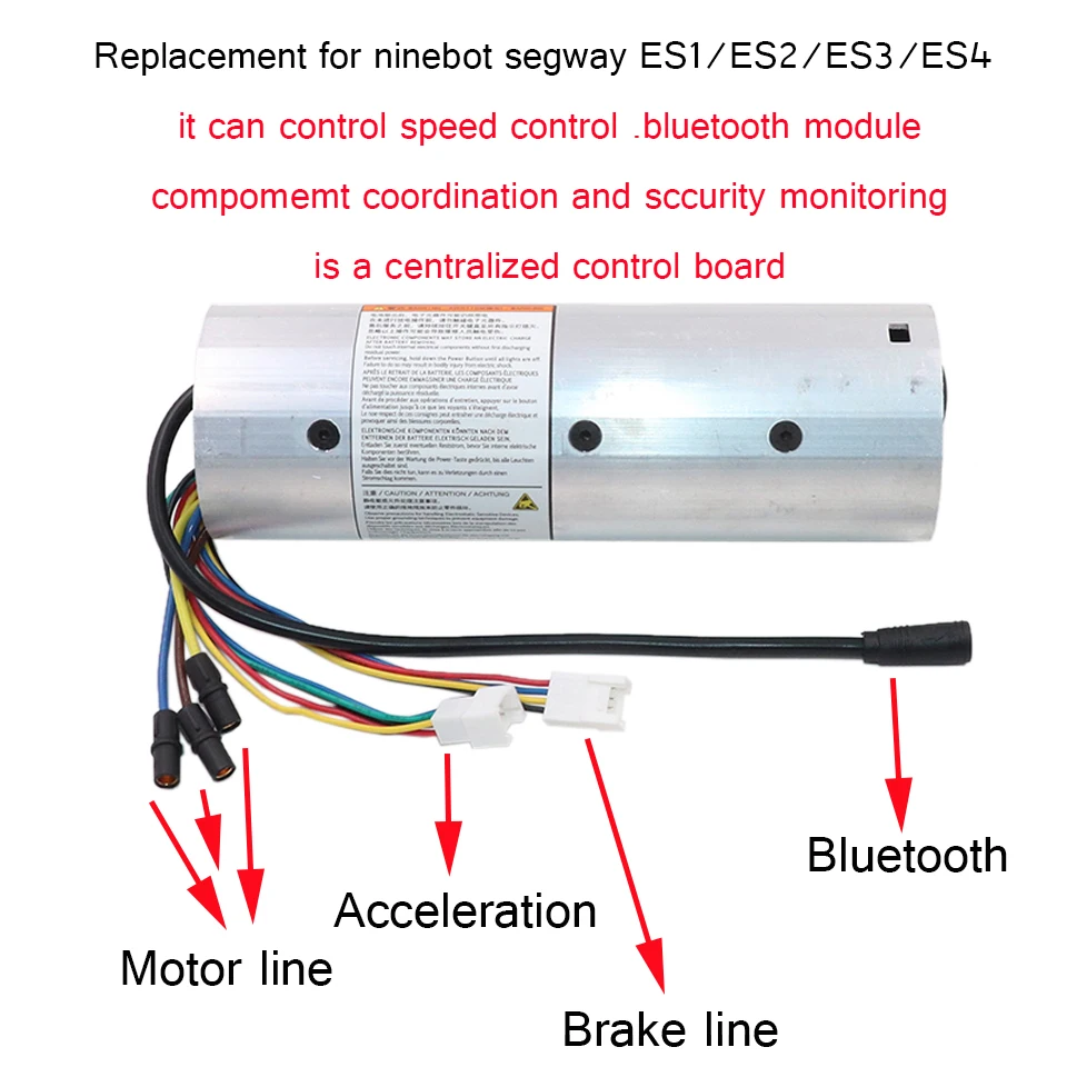 Painel de Controle Bluetooth com Carregador Ativado, Mainboard Controlador Acelerador Finge para Ninebot ES1, ES2, ES3, ES4, Scooter Parte