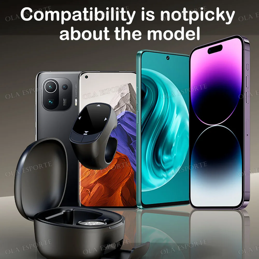 Wireless Bluetooth Mobile Selfie Mice Video Automatic Page Turner Browsing Smart Ring Touch Roller Fingertip Ring Remote Control 5