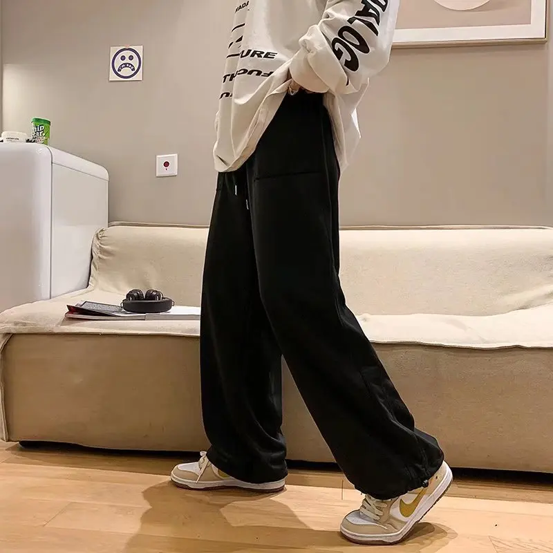 HOUZHOU Gray Sweatpants for Men Autumn Baggy Fashion Oversize Sports Pants Balck Trousers Male Joggers Streetwear Sportswear