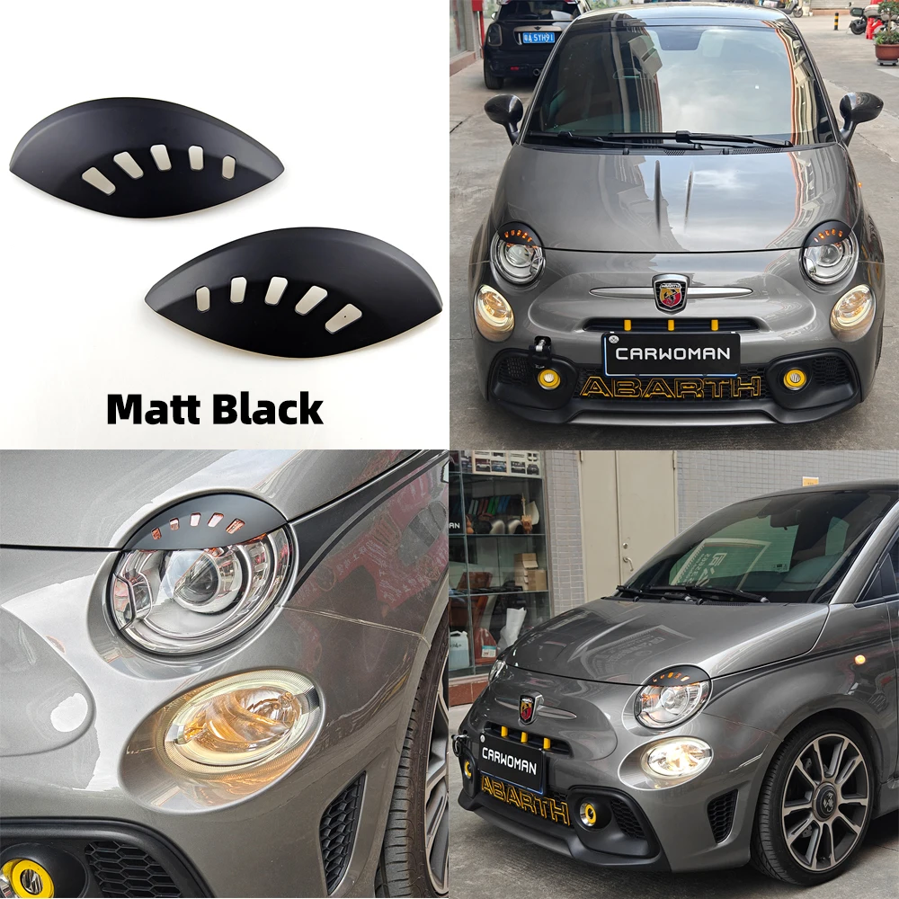 FIAT500 595 695アングリー アイブロー マットブラックABSプラ High Quality ABS Plastic Glossy And Matt Black Color New