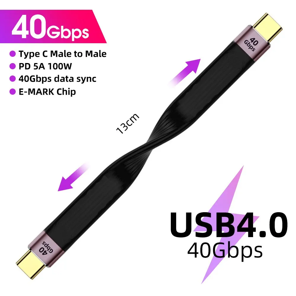 Ultra-Fast 40Gbps USB-C to USB-C Charging Cable with 100W Power Delivery