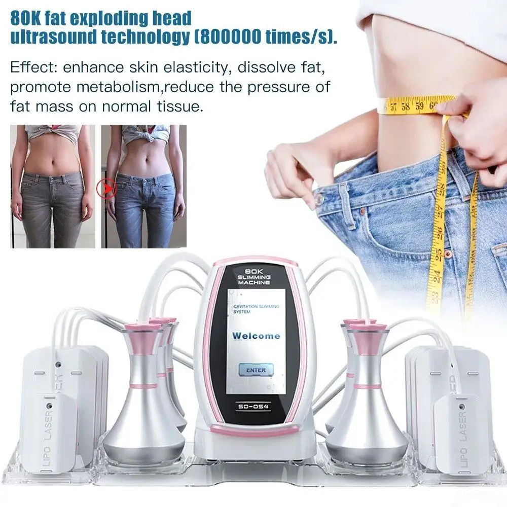 80K 6 In 1 Cavitation Ultrasonic Body Slimming Machine Multi-Polar Radio Anti-Wrinkle Rejuvenation Skin Lift Tighten