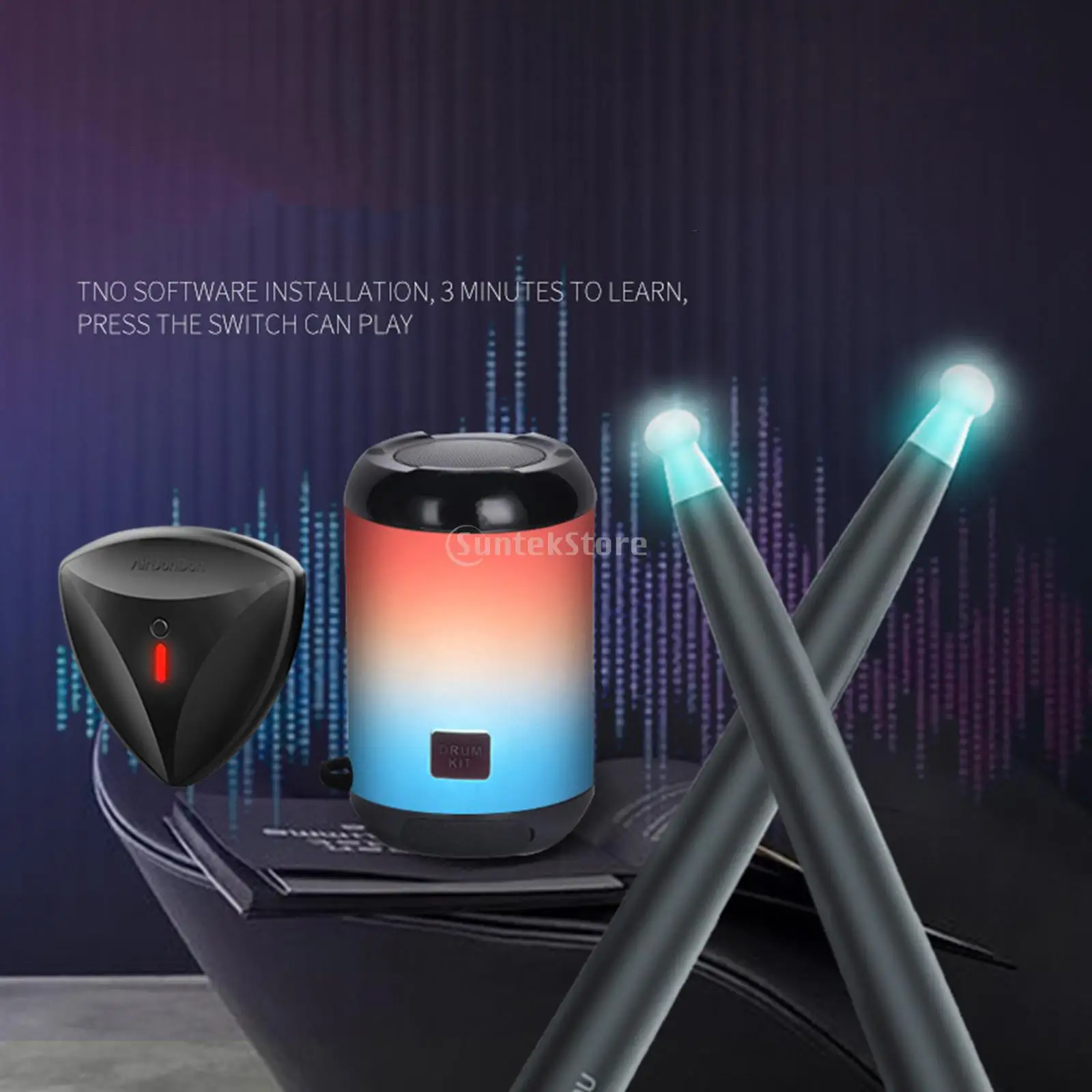 Electronic Air Drum Set Practice Drum Accessory Quiet Electronic Set for Studio Adults Indoor Outdoor Children Performace