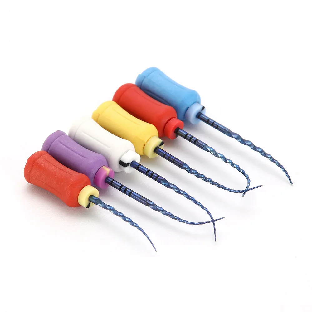 

6Pcs/Pack Dental NiTi Hand Use Heat Activated Endo File Endodontics Root Canal Files 21mm 25mm Dentisty materials