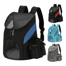 

Breathable Puppy Carrying Bag Pet Carriers Bag Cats Double Shoulder Bag Outdoor Travel Backpack With Safety Zippers