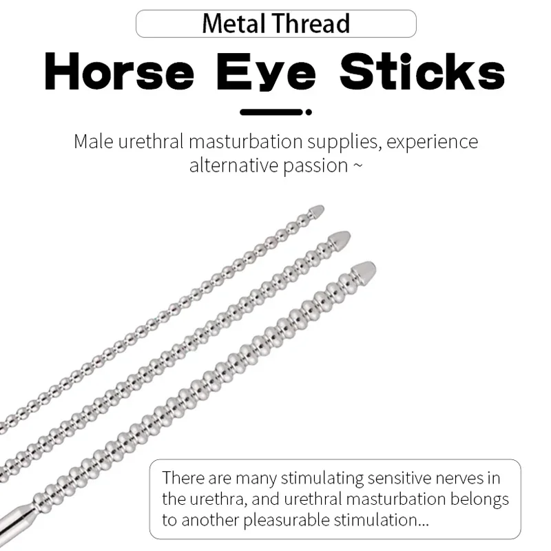 Spiral Double-Headed Horse Eye Stick Urethra Masturbator Adult Men and Women Urethral Stick Dilator SM Sextoys Metal Penis Plug Penis Sex Toys