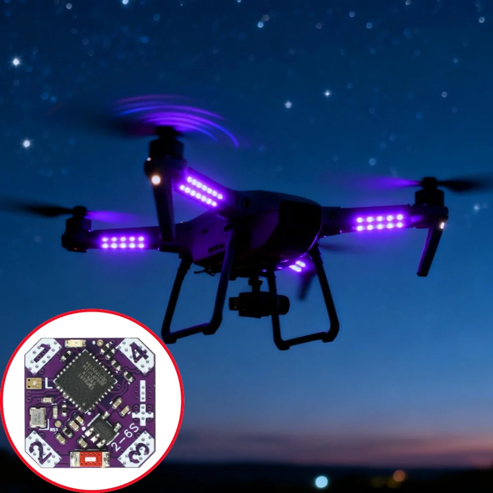Contrôleur LED RGB 2-6S pour Drone FPV - 4 Canaux WiFi