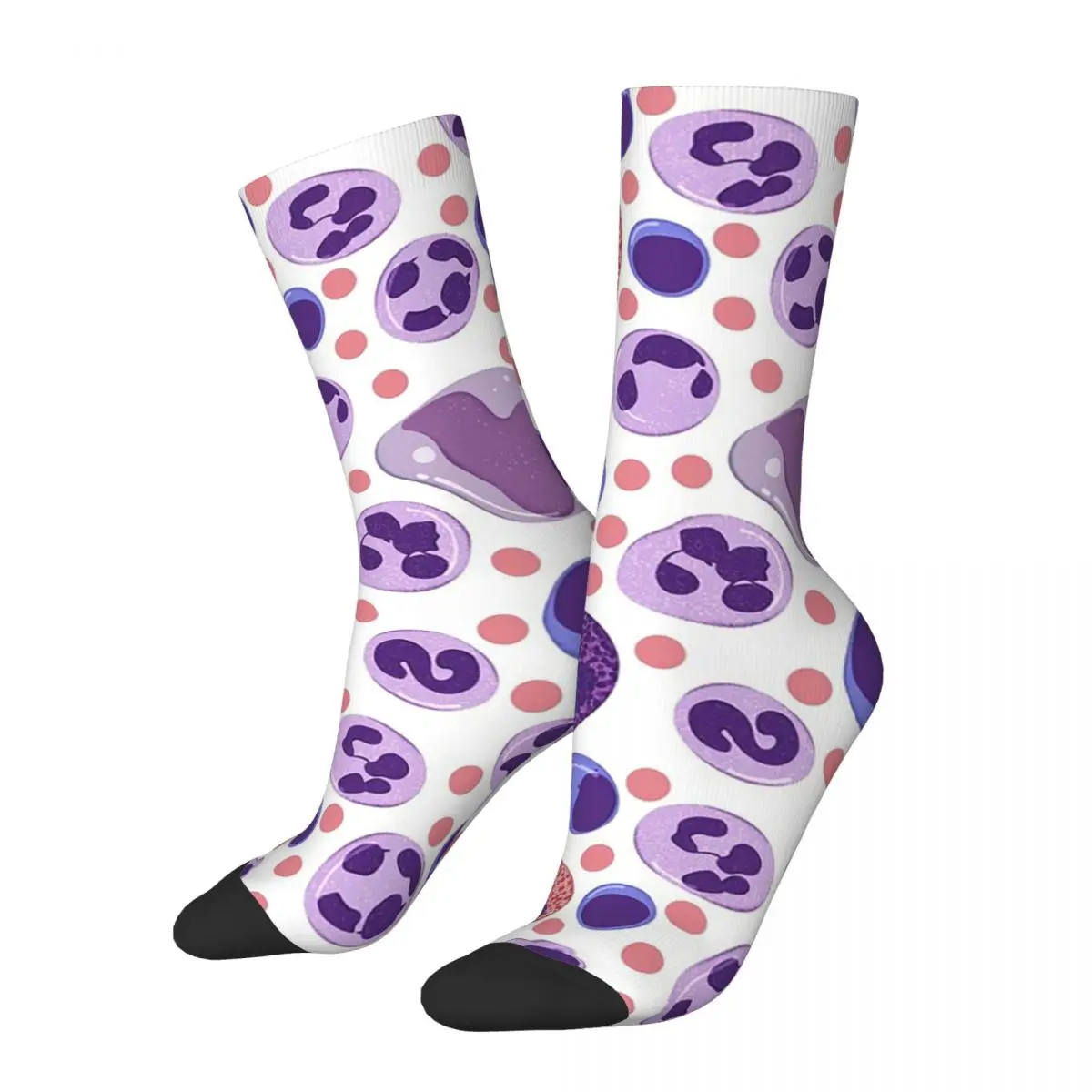 

Большие белые Носки с рисунком кровяных клеток, поглощающие пот чулки в стиле Харадзюку, всесезонные длинные носки, аксессуары для подарка унисекс