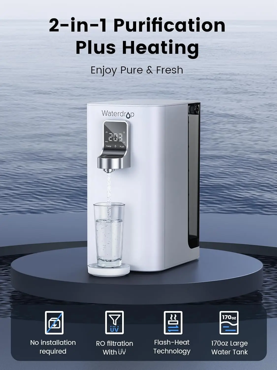 K19H  Reverse Osmosis System, Instant Hot Water Dispenser, Reverse Osmosis Water Filter  , 3:1 Pure 2
