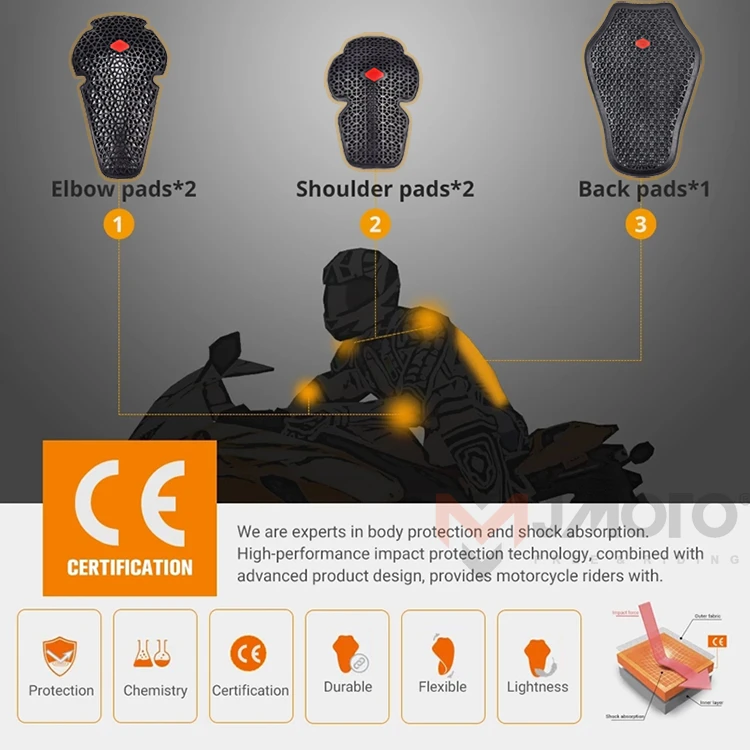 CE Certification Full Body Armor Protection Pads Motorcycle Jackets Protections Rider Riding Safety Pads Off-road Motor