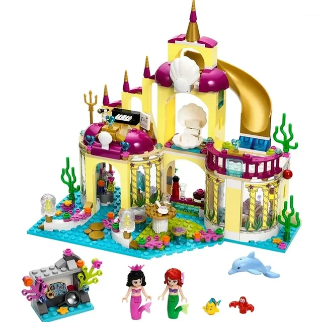 Kawaii Princess Magical Castle Set Little Mermaid Frozen Elsa Building Block Puzzle Toy Exercise Hand Brain Coordination For Kid 1