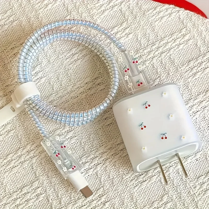 5-Pack Cherry Blossom Charger Cable Protector for iPhone Charger Cable Protector, iPhone Charger Cable 1