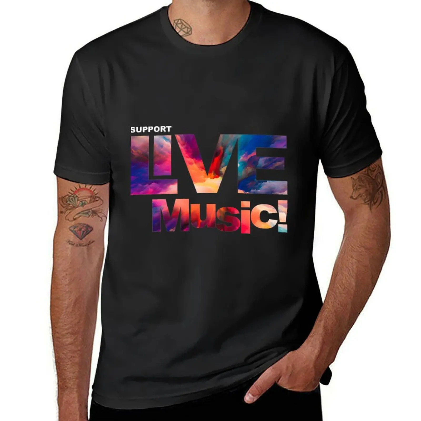 

Support Live Music T-Shirt anime sweat men t shirt