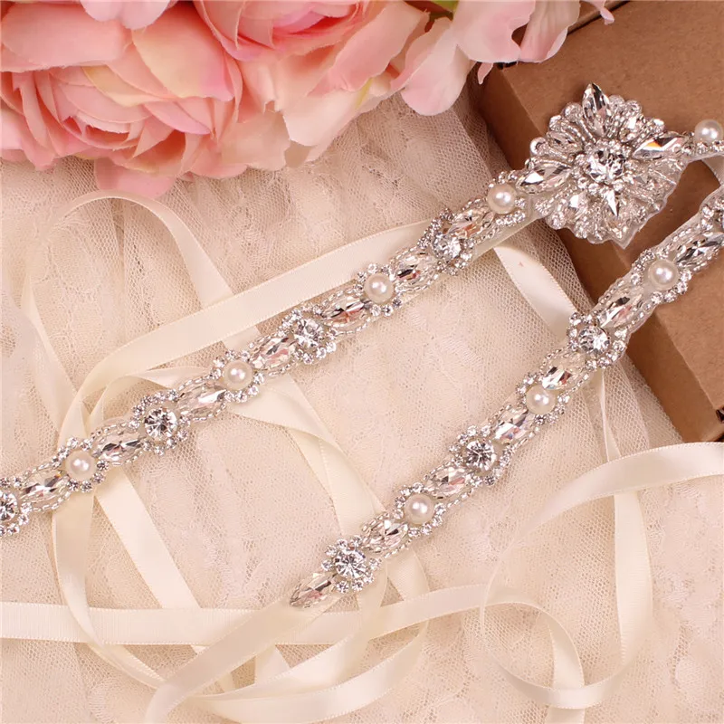 Crystal bridal belt with ribbons, handmade silver wedding belt, cookie patient belt for wedding evening dresses