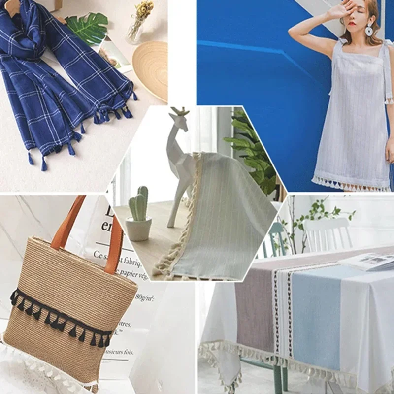 10 yards Lace Trim Sewing Ribbon Tassel Fringe Cotton Ethnic Latin Dress Stage Garment Curtain Decorative Diy