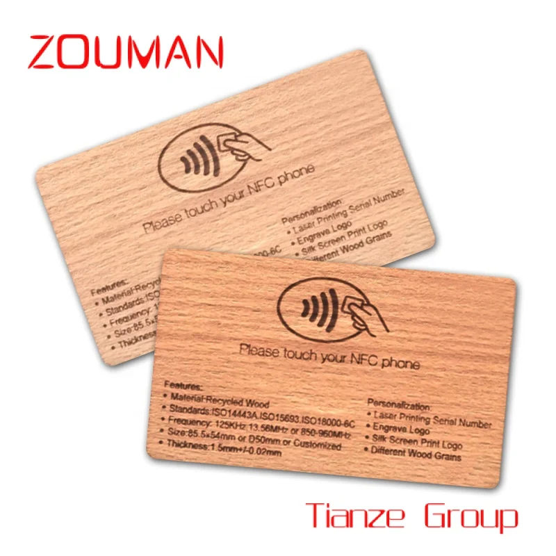 Custom , Custoized printing   ood busins Car RFID N ooden hotel  card