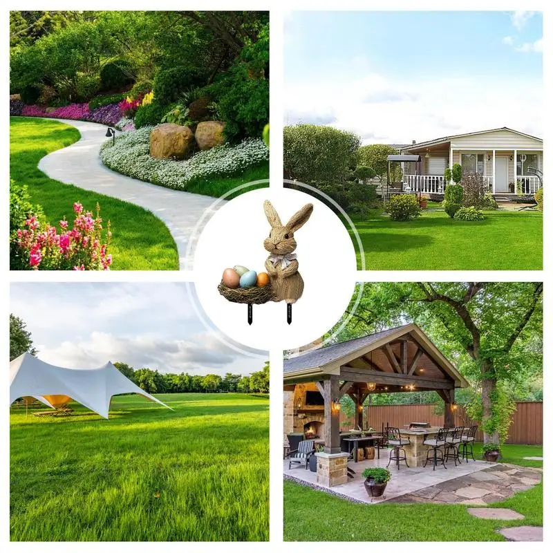 Garden Stakes For Outside Decorative Easter Bunny Garden Sign Gardening Outdoor Decor Stakes Lawn Decorations For