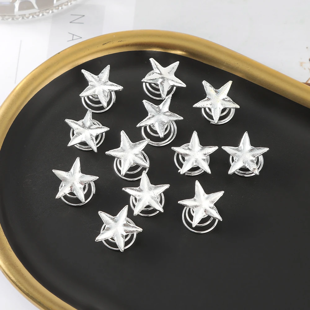 12 Gold Stern Haarnadel Metall Haars pangen Frauen Mädchen Seite Clip fünfzackigen Stern Mini Spirale Haar Knopf Haarnadeln Haarschmuck – Detail 8