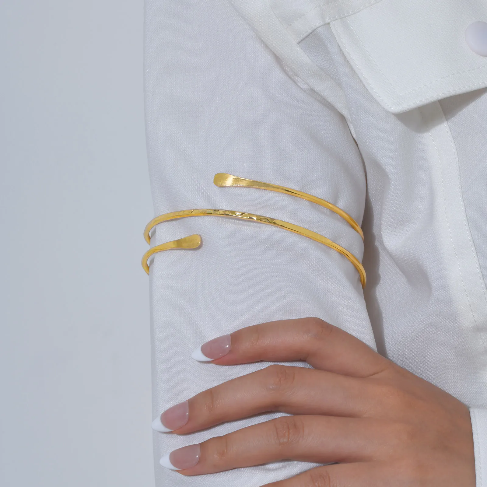 Women's Geometric Multi-Turn Gold-Tone Cuff Bracelet 4