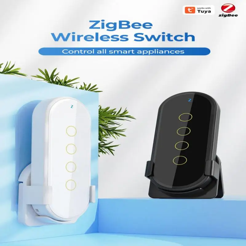 

Умный пульт дистанционного управления Tuya ZigBee, сенсорный выключатель с закаленным стеклом 2.5D, с поддержкой смарт-сцены, шлюз ZigBee