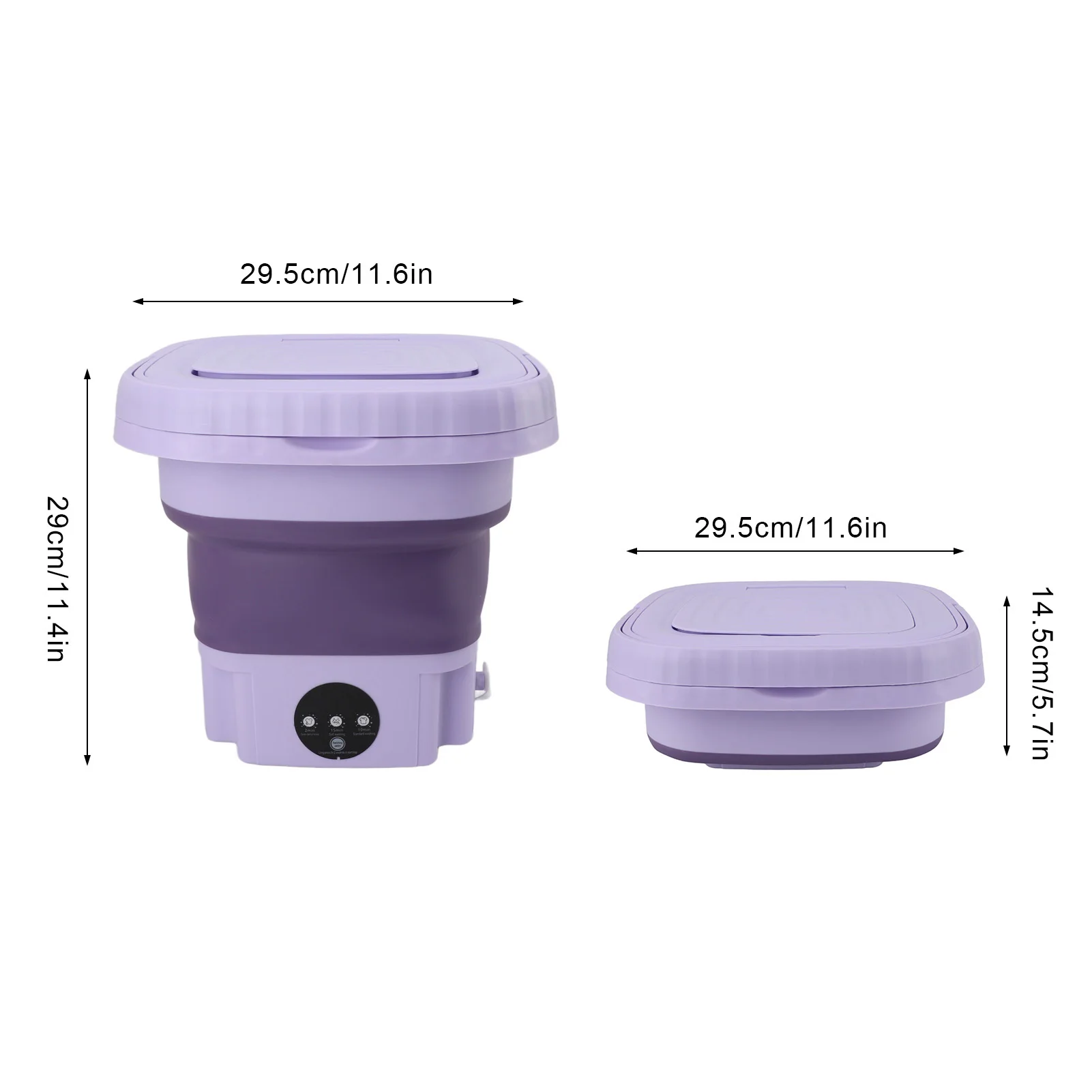 Mini Washing Machine Portable Washing Machine 11L ABS PP Automatic Mini Foldable Bucket Washer with Drainage Pipe for RV Travel Apartment