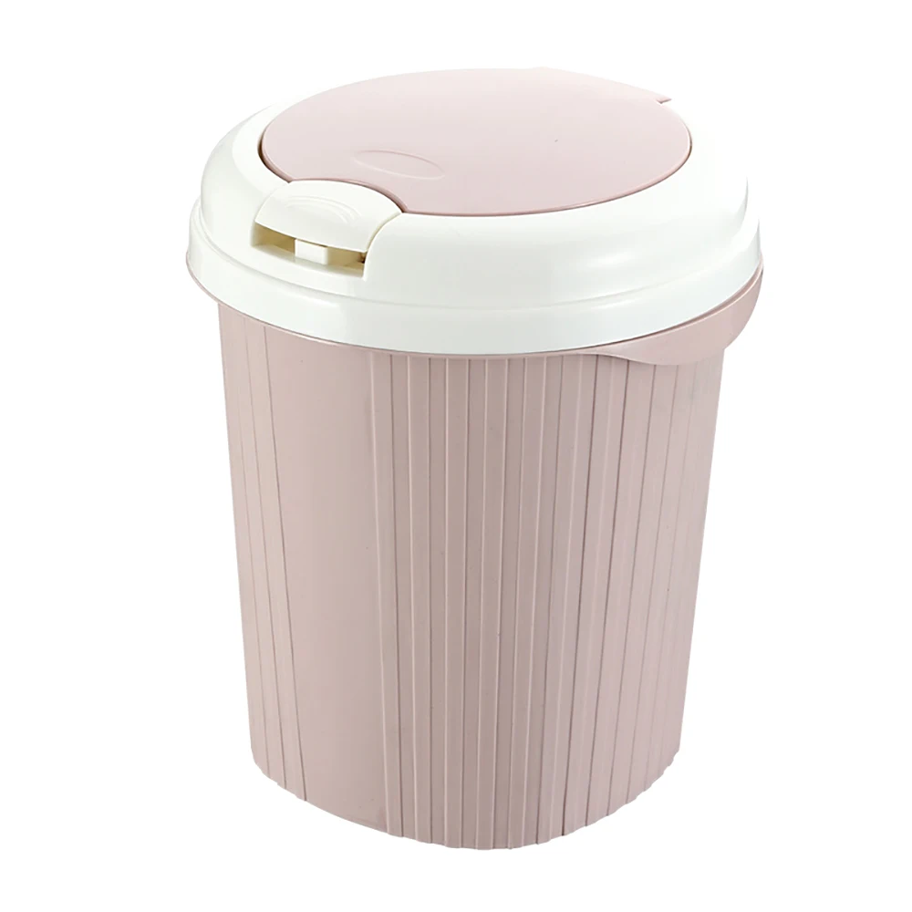 

HPDEAR Kitchen Trash Can Plastic Waterproof Wastebasket with Press Type Lid Garbage Tin for Bathroom Powder Room Bedroom