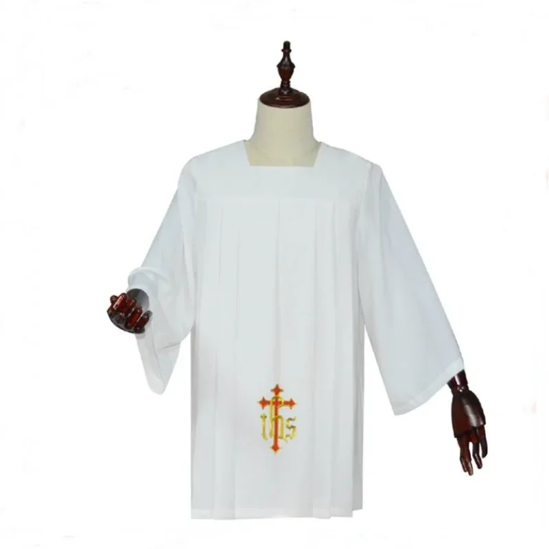 

White Surplice Cotta Rochet Roman Catholic Churches Anglican Bishop Choir Dress Priest Liturgical Clergy Vestment Short Robe