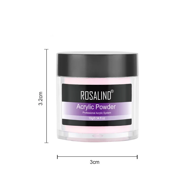 ROSALIND Acrylic Powder Liquid Crystal Powder White Clear Pink Nail Extension Nail Carving Without UV Lamp Art Design nail powder acrylic nail powder
