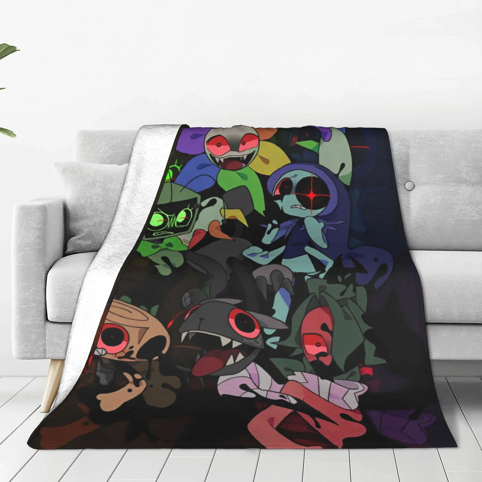 Dandy's World Fleece Blanket Horror Game Novelty Throw Blankets for Home 125*100cm Bedspread 2