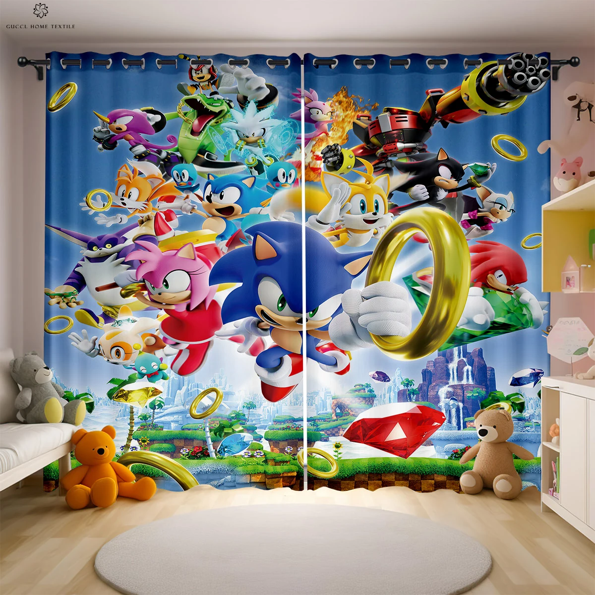 Cartoon Printed Curtains for Kids, Children's Room Decoration, Cute Gifts, Home Decoration, Can Be Customized, 2 Pieces - Image 3
