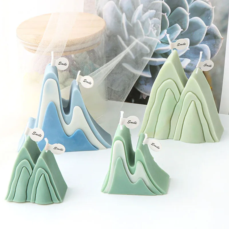 Nordic Peak Mountain Candle Silicone Mold DIY Craft Abstract Aromatherapy Candle Gypsum Soap Resin Making Mould Tabletop Decor