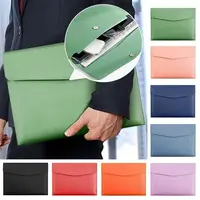 A4 Envelope Folder Leather Leather Document Pouch Large Capacity A4 A5 Briefcase Leather File Folder 1