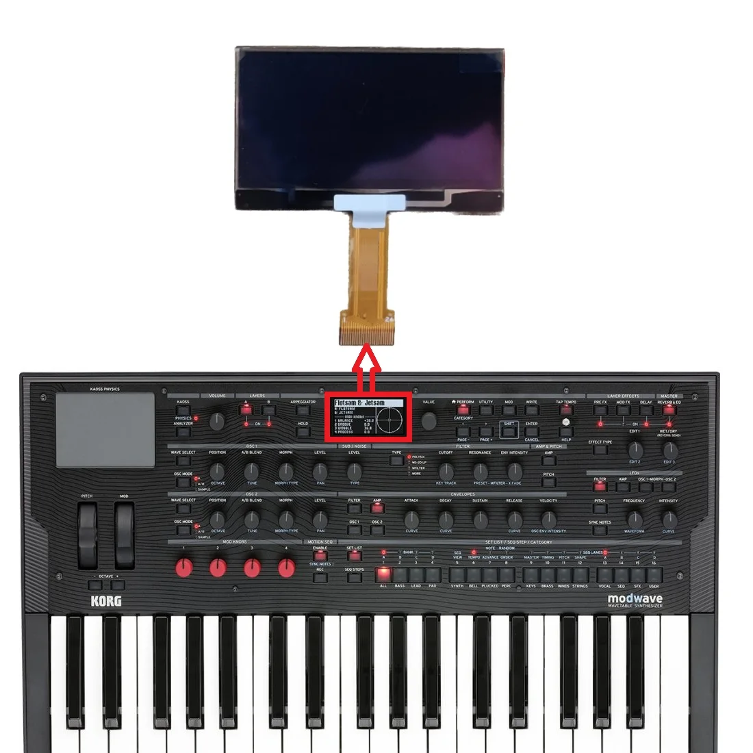 

24pin LCD Display For Korg Modwave Screen Repair