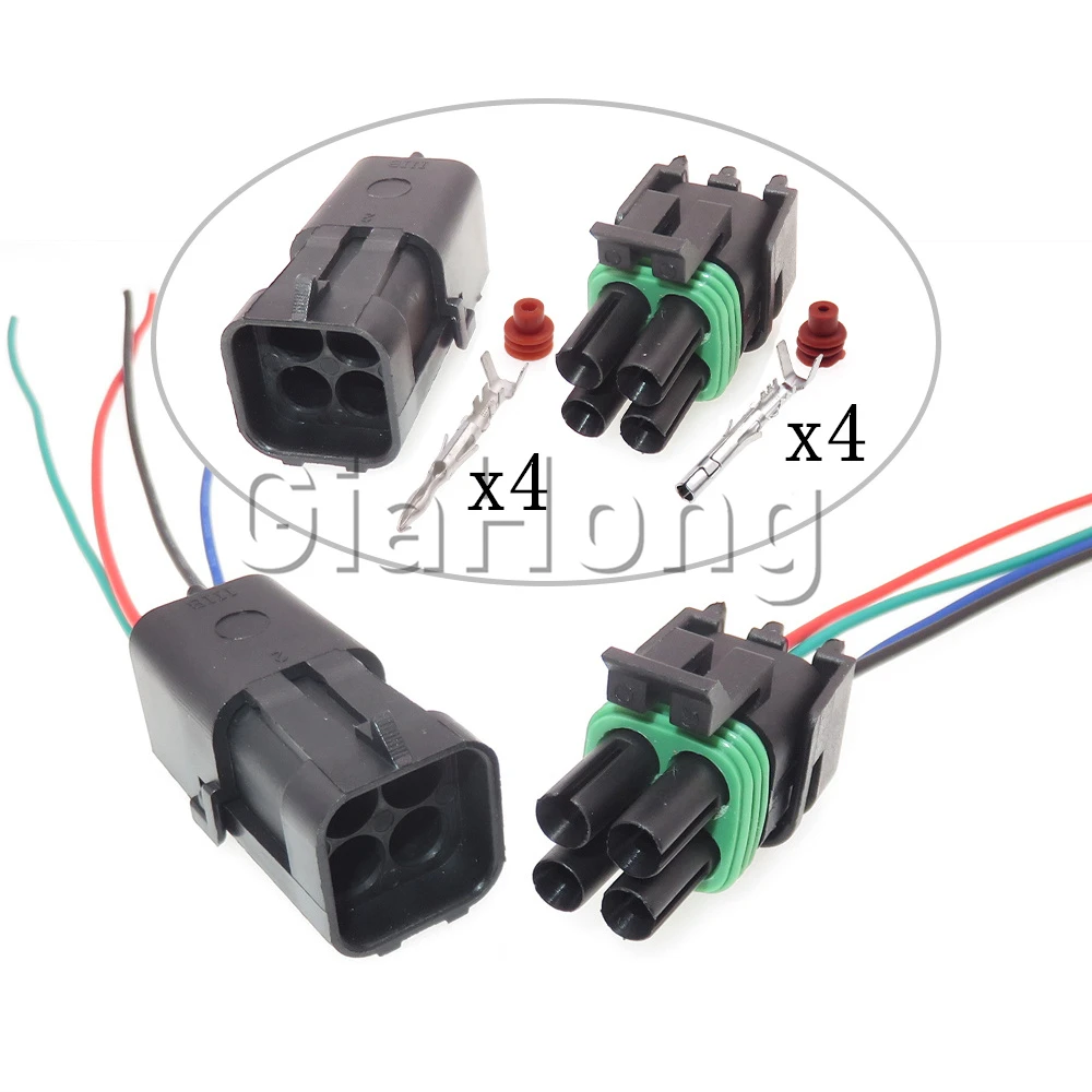 

1 Set 4 Ways 12015797 12010974 Starter Auto Male Female Connector Assembly Car Electric Wiring Waterproof Socket